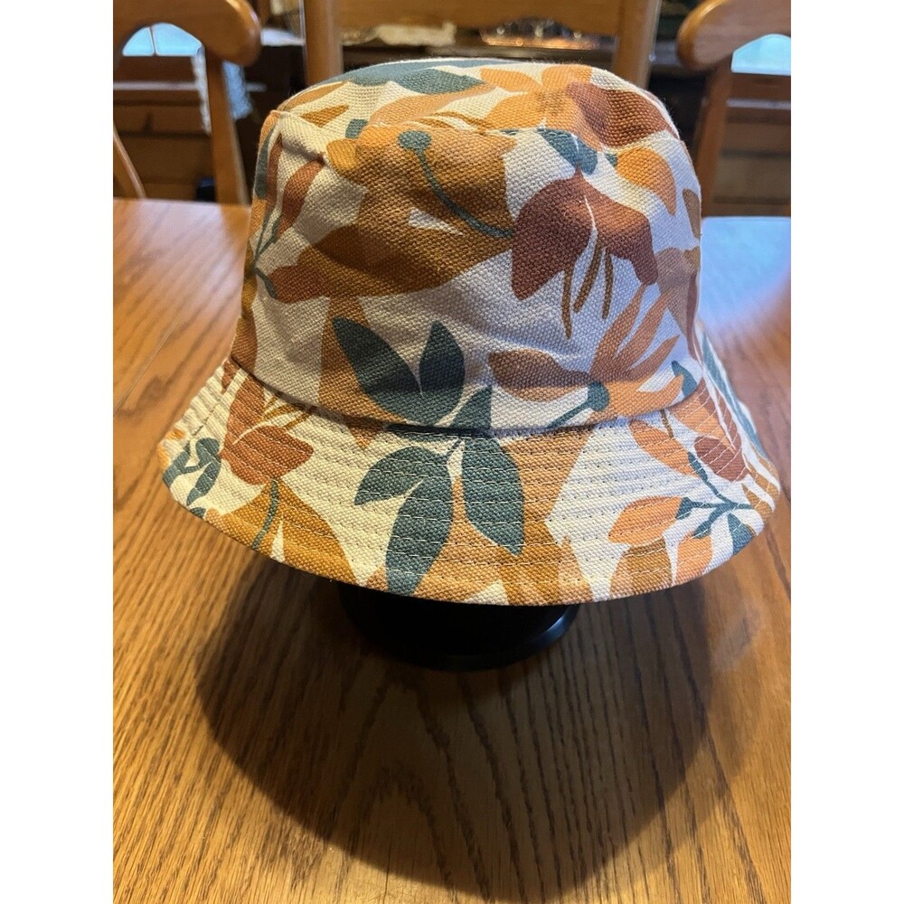 Peach And Green Floral Bucket Hat Unisex